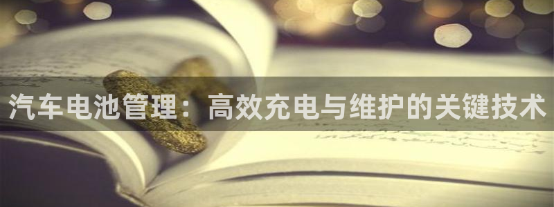 优发国际手机版唯一官网下载：汽车电池管理：高效充电与维护的关键技术