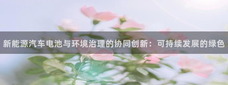 优发国际首页app：新能源汽车电池与环境治理的协同创新：可持续发展的绿色